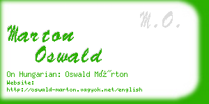 marton oswald business card